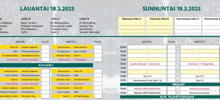 Otteluohjelma on ilmestynyt!